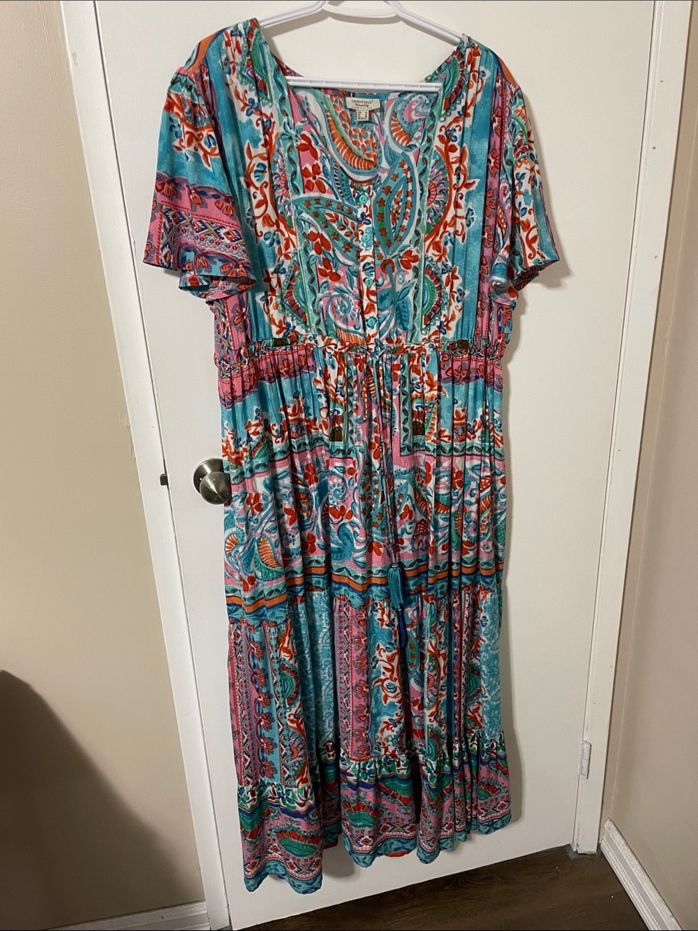 Orientique Multicolour Floral Maxi Dress Size XL